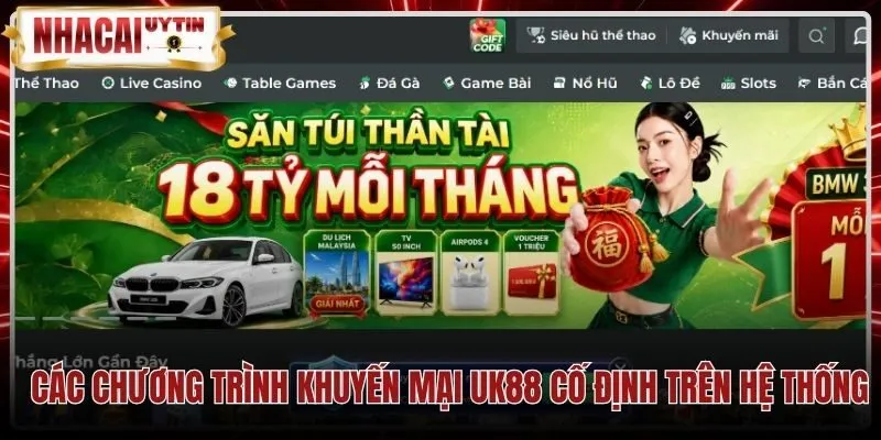 Chính sách UK88 khuyến mại cố định cùng tỷ lệ hoàn trả