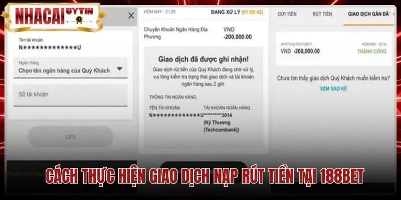 Hướng dẫn nạp rút tiền chuẩn xác và nhanh chóng tại 188Bet