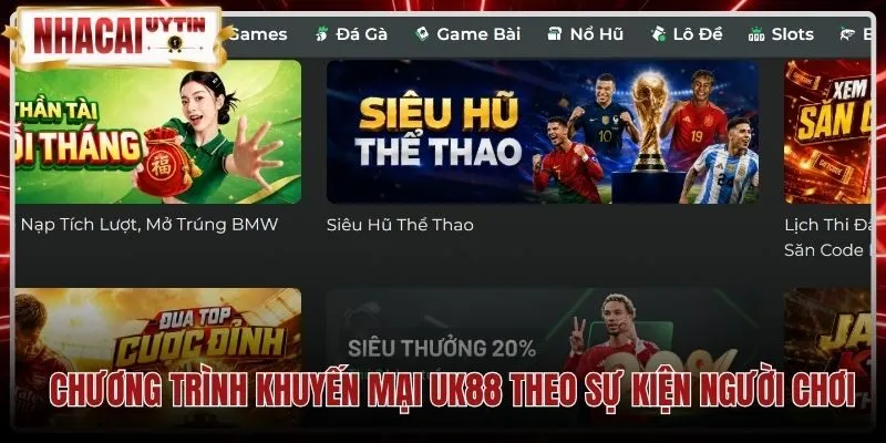 Gói UK88 khuyến mại sự kiện và quà tặng điểm danh VIP